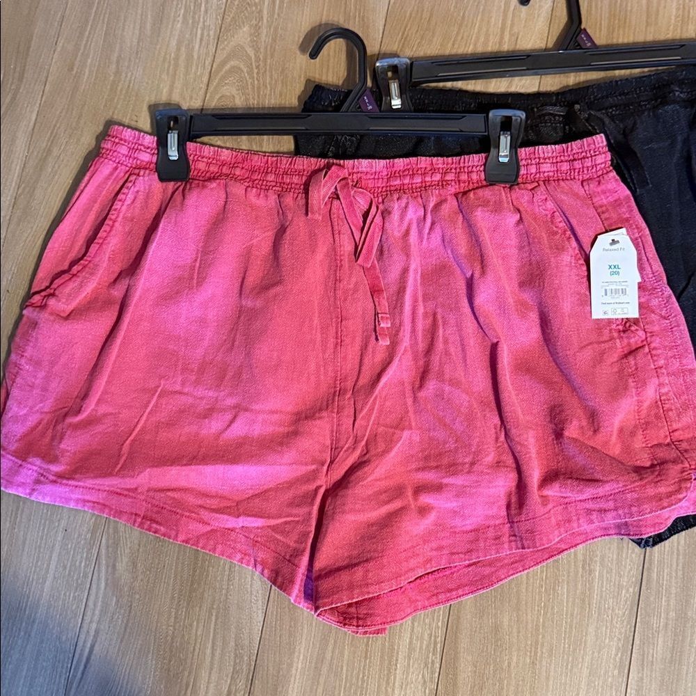 Time and Tru Women's Garment Dye Pull On Shorts, 3.5" Inseam, Size XXL - Picture 2 of 4